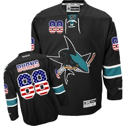 Brent Burns Reebok San Jose Sharks Premier Black USA Flag Fashion NHL Jersey