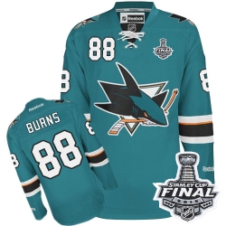 Brent Burns Reebok San Jose Sharks Authentic Green Teal Home 2016 Stanley Cup Final Bound NHL Jersey