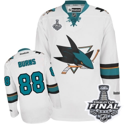 Brent Burns Reebok San Jose Sharks Premier White Away 2016 Stanley Cup Final Bound NHL Jersey
