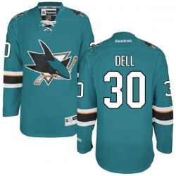 Aaron Dell Reebok San Jose Sharks Authentic Teal Home Jersey