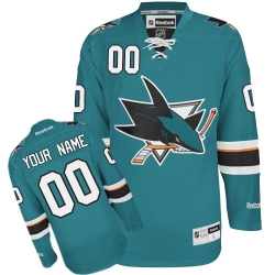 Reebok San Jose Sharks Customized Authentic Teal Green Home NHL Jersey