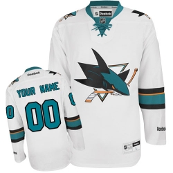 Reebok San Jose Sharks Customized Authentic White Away NHL Jersey