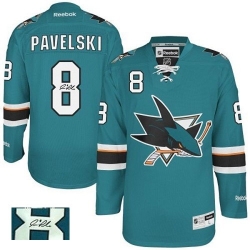 Joe Pavelski Reebok San Jose Sharks Authentic Green Teal Home Autographed NHL Jersey