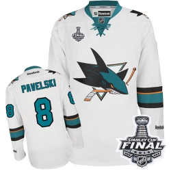 Joe Pavelski Reebok San Jose Sharks Premier White Away 2016 Stanley Cup Final Bound NHL Jersey
