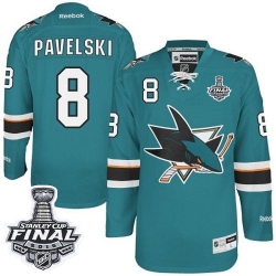 Joe Pavelski Youth Reebok San Jose Sharks Authentic Green Teal Home 2016 Stanley Cup Final Bound NHL Jersey
