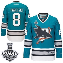 Joe Pavelski Reebok San Jose Sharks Authentic Green Teal 25th Anniversary 2016 Stanley Cup Final Bound NHL Jersey