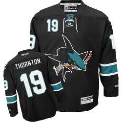 Joe Thornton Reebok San Jose Sharks Authentic Black Third NHL Jersey