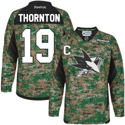 Joe Thornton Reebok San Jose Sharks Authentic Camo Veterans Day Practice NHL Jersey