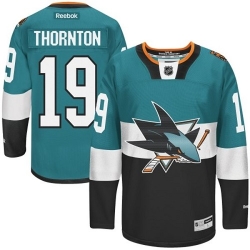 Joe Thornton Reebok San Jose Sharks Authentic Black Teal/ 2015 Stadium Series NHL Jersey