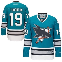 Joe Thornton Reebok San Jose Sharks Authentic Green Teal 25th Anniversary NHL Jersey