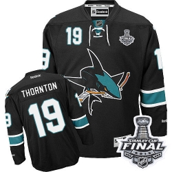 Joe Thornton Reebok San Jose Sharks Authentic Black Third 2016 Stanley Cup Final Bound NHL Jersey