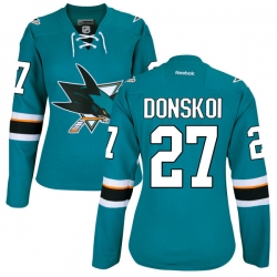 Joonas Donskoi Women's Reebok San Jose Sharks Authentic Black Home Jersey
