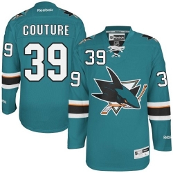 Logan Couture Reebok San Jose Sharks Authentic Green Teal Home NHL Jersey