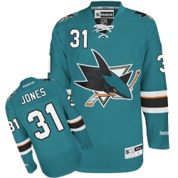 Martin Jones Reebok San Jose Sharks Authentic Green Teal Home NHL Jersey