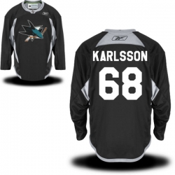 Melker Karlsson Youth Reebok San Jose Sharks Authentic Black Alternate Practice Jersey