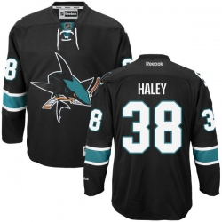 Micheal Haley Reebok San Jose Sharks Premier Black Alternate Jersey