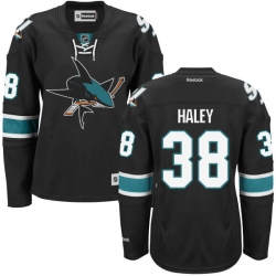 Micheal Haley Women's Reebok San Jose Sharks Authentic Black Alternate Jersey