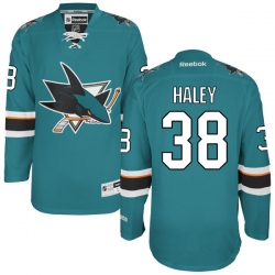 Micheal Haley Youth Reebok San Jose Sharks Authentic Teal Home Jersey
