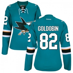 Nikolay Goldobin Women's Reebok San Jose Sharks Authentic Gold Black Home Jersey