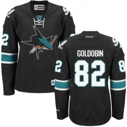 Nikolay Goldobin Women's Reebok San Jose Sharks Authentic Gold Black Alternate Jersey