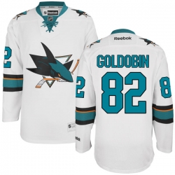 Nikolay Goldobin Youth Reebok San Jose Sharks Premier Gold White Away Jersey