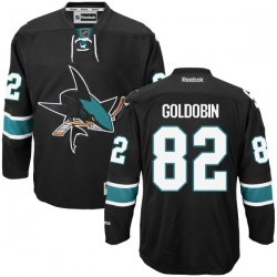 Nikolay Goldobin Youth Reebok San Jose Sharks Premier Gold Black Alternate Jersey
