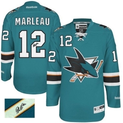 Patrick Marleau Reebok San Jose Sharks Authentic Green Teal Home Autographed NHL Jersey