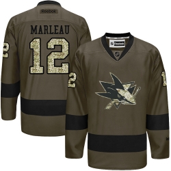 Patrick Marleau Reebok San Jose Sharks Authentic Green Salute to Service NHL Jersey