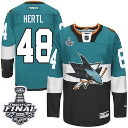 Tomas Hertl Reebok San Jose Sharks Authentic Black Teal/ 2015 Stadium Series 2016 Stanley Cup Final Bound NHL Jersey