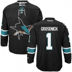 Troy Grosenick Reebok San Jose Sharks Premier Black Alternate Jersey