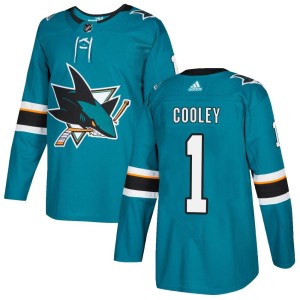 Devin Cooley Men's Adidas San Jose Sharks Authentic Teal Home Jersey