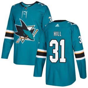 Adin Hill Men's Adidas San Jose Sharks Authentic Teal Home Jersey