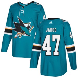 Christian Jaros Men's Adidas San Jose Sharks Authentic Teal Home Jersey