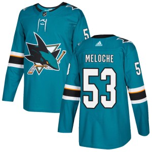 Nicolas Meloche Men's Adidas San Jose Sharks Authentic Teal Home Jersey