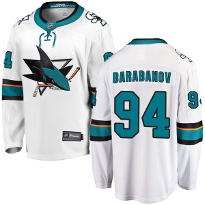 Alexander Barabanov Men's Fanatics Branded San Jose Sharks Breakaway White Away Jersey