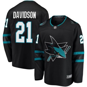 Brandon Davidson Youth Fanatics Branded San Jose Sharks Breakaway Black ized Alternate Jersey