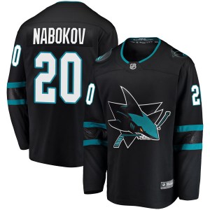 Evgeni Nabokov Youth Fanatics Branded San Jose Sharks Breakaway Black Alternate Jersey