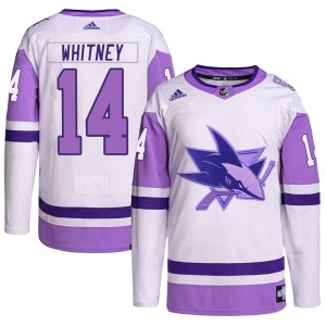 Ray Whitney Men's Adidas San Jose Sharks Authentic White/Purple Hockey Fights Cancer Primegreen Jersey
