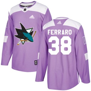 Mario Ferraro Youth Adidas San Jose Sharks Authentic Purple Hockey Fights Cancer Jersey