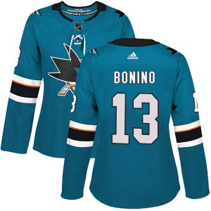 Nick Bonino Women's Adidas San Jose Sharks Authentic Teal Home Jersey