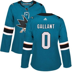 Zachary Gallant Women's Adidas San Jose Sharks Authentic Teal Home Jersey