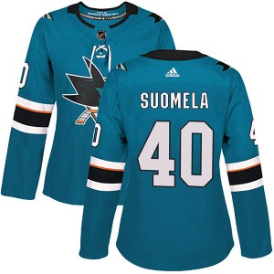 Antti Suomela Women's Adidas San Jose Sharks Authentic Teal Home Jersey