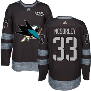 Marty Mcsorley Men's San Jose Sharks Authentic Black 1917-2017 100th Anniversary Jersey