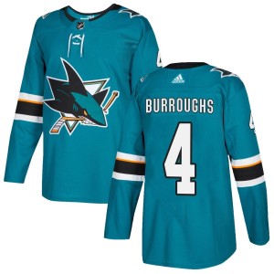 Kyle Burroughs Youth Adidas San Jose Sharks Authentic Teal Home Jersey