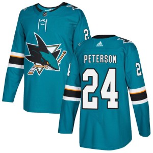 Jacob Peterson Youth Adidas San Jose Sharks Authentic Teal Home Jersey