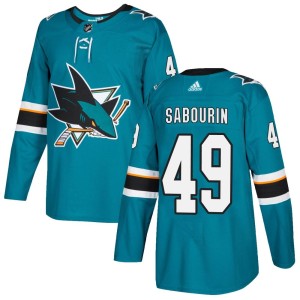 Scott Sabourin Youth Adidas San Jose Sharks Authentic Teal Home Jersey