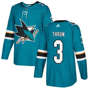 Henry Thrun Youth Adidas San Jose Sharks Authentic Teal Home Jersey