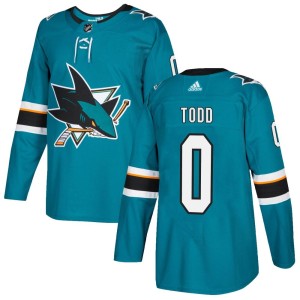 Nathan Todd Youth Adidas San Jose Sharks Authentic Teal Home Jersey