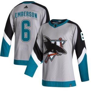Ty Emberson Youth Adidas San Jose Sharks Authentic Gray 2020/21 Reverse Retro Jersey