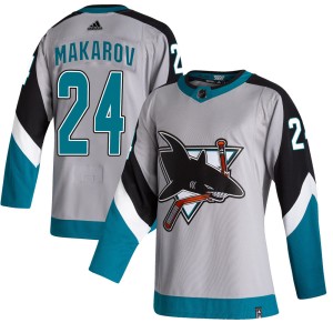 Sergei Makarov Youth Adidas San Jose Sharks Authentic Gray 2020/21 Reverse Retro Jersey
